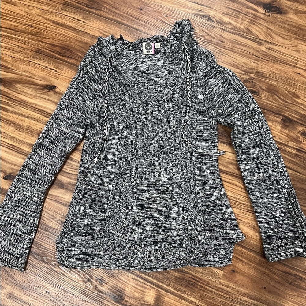 Roxy Heather Gray Knit Hoodie